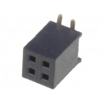 DS1065-05-2*2S8BS; Socket; pin strips; female; PIN: 4; straight; 1.27mm; SMT; 2x2; 1A; CONNFLY