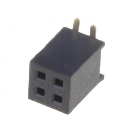 DS1065-05-2*2S8BS; Socket; pin strips; female; PIN: 4; straight; 1.27mm; SMT; 2x2; 1A; CONNFLY