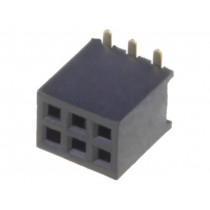 DS1065-05-2*3S8BS; Socket; pin strips; female; PIN: 6; straight; 1.27mm; SMT; 2x3; 1A; CONNFLY