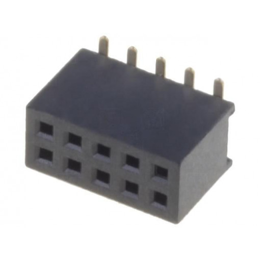 DS1065-05-2*5S8BS; Socket; pin strips; female; PIN: 10; straight; 1.27mm; SMT; 2x5; 1A; CONNFLY