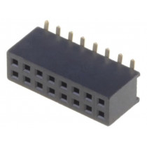 DS1065-05-2*8S8BS; Socket; pin strips; female; PIN: 16; straight; 1.27mm; SMT; 2x8; 1A; CONNFLY