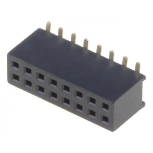 DS1065-05-2*8S8BS; Socket; pin strips; female; PIN: 16; straight; 1.27mm; SMT; 2x8; 1A; CONNFLY