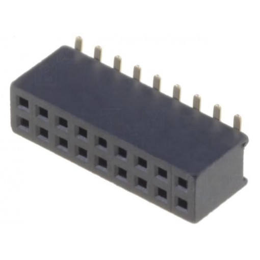 DS1065-05-2*9S8BS; Socket; pin strips; female; PIN: 18; straight; 1.27mm; SMT; 2x9; 1A; CONNFLY