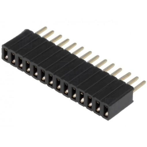 DS1065-07-1*14S8BV; Socket; pin strips; female; PIN: 14; straight; 1.27mm; THT; 1x14; CONNFLY