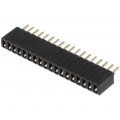 DS1065-07-1*18S8BV; Socket; pin strips; female; PIN: 18; straight; 1.27mm; THT; 1x18; CONNFLY DS1065-07-1*18S8BV; Socket; pin strips; female; PIN: 18; straight; 1.27mm; THT; 1x18; CONNFLY