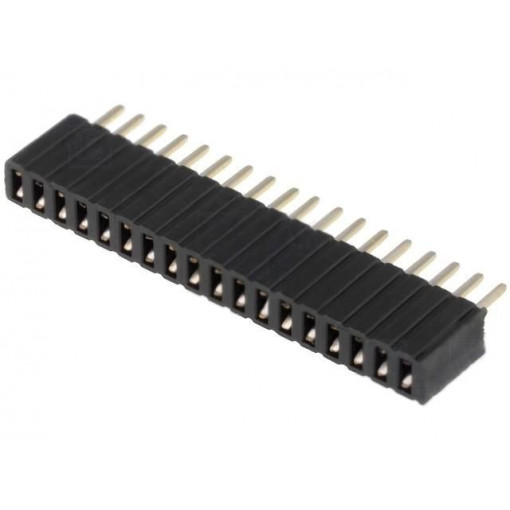 DS1065-07-1*18S8BV; Socket; pin strips; female; PIN: 18; straight; 1.27mm; THT; 1x18; CONNFLY