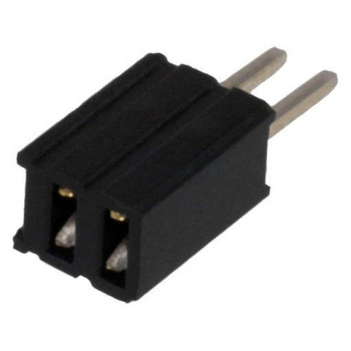 DS1065-07-1*2S8BV; Socket; pin strips; female; PIN: 2; straight; 1.27mm; THT; 1x2; CONNFLY