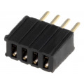 DS1065-07-1*4S8BV; Socket; pin strips; female; PIN: 4; straight; 1.27mm; THT; 1x4; CONNFLY
