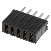 DS1065-07-1*5S8BV; Socket; pin strips; female; PIN: 5; straight; 1.27mm; THT; 1x5; CONNFLY
