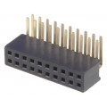 DS1065-14-2*10S8BR; Socket; pin strips; female; PIN: 20; angled 90°; 1.27mm; THT; 2x10; CONNFLY DS1065-14-2*10S8BR; Socket; pin strips; female; PIN: 20; angled 90°; 1.27mm; THT; 2x10; CONNFLY