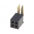 DS1065-14-2*2S8BR; Socket; pin strips; female; PIN: 4; angled 90°; 1.27mm; THT; 2x2; CONNFLY DS1065-14-2*2S8BR; Socket; pin strips; female; PIN: 4; angled 90°; 1.27mm; THT; 2x2; CONNFLY
