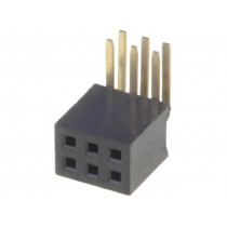 DS1065-14-2*3S8BR; Socket; pin strips; female; PIN: 6; angled 90°; 1.27mm; THT; 2x3; CONNFLY