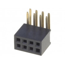 DS1065-14-2*4S8BR; Socket; pin strips; female; PIN: 8; angled 90°; 1.27mm; THT; 2x4; CONNFLY