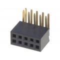 DS1065-14-2*5S8BR; Socket; pin strips; female; PIN: 10; angled 90°; 1.27mm; THT; 2x5; CONNFLY DS1065-14-2*5S8BR; Socket; pin strips; female; PIN: 10; angled 90°; 1.27mm; THT; 2x5; CONNFLY