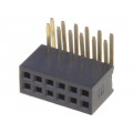 DS1065-14-2*6S8BR; Socket; pin strips; female; PIN: 12; angled 90°; 1.27mm; THT; 2x6; CONNFLY DS1065-14-2*6S8BR; Socket; pin strips; female; PIN: 12; angled 90°; 1.27mm; THT; 2x6; CONNFLY