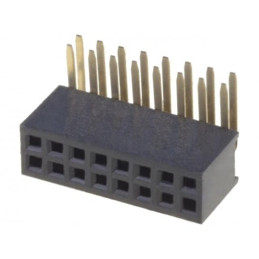 DS1065-14-2*8S8BR; Socket; pin strips; female; PIN: 16; angled 90°; 1.27mm; THT; 2x8; CONNFLY