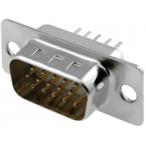 DS1077-15MW8NSS; D-Sub HD; PIN: 15; socket; male; straight; THT; 5A; 15mΩ; CONNFLY