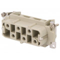 DSB-006-F; Connector: HDC; contact insert; female; DSB; PIN: 6; 6+PE; size D16B; DEGSON ELECTRONICS