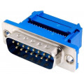 DS1036-15MPUSIP; D-Sub; PIN: 15; plug; male; for ribbon cable; IDC; UNC4-40; 1.27mm; CONNFLY