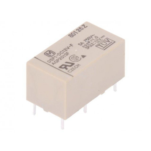 DSP1-DC12V-F; Relay: electromagnetic; SPST-NO + SPST-NC; Ucoil: 12VDC; 480Ω; PANASONIC