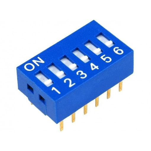 ; Switch: DIP-SWITCH; Poles number: 6; ON-OFF; 0.05A/12VDC; Pos: 2; NINIGI