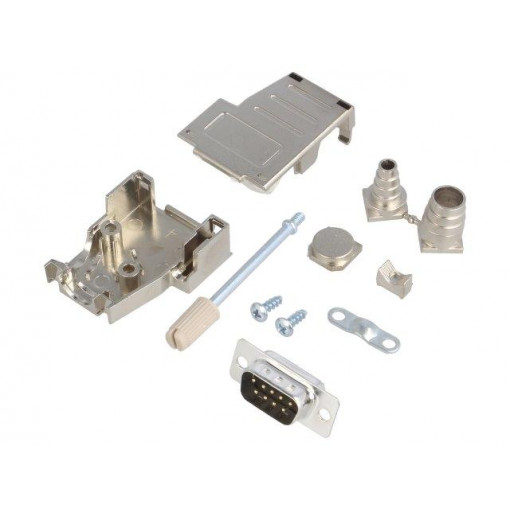 DSSK09-M-DMP-K; D-Sub; PIN: 9; plug; male; soldering; for cable; black; ENCITECH