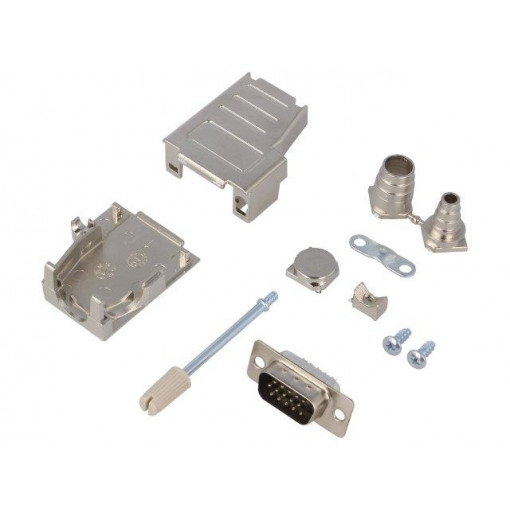 DSSK09-M-HDP15-K; D-Sub HD; PIN: 9; plug; male; soldering; for cable; black; ENCITECH