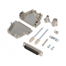 DSSK25-M-DBP-K; D-Sub; PIN: 25; plug; male; soldering; for cable; black; ENCITECH