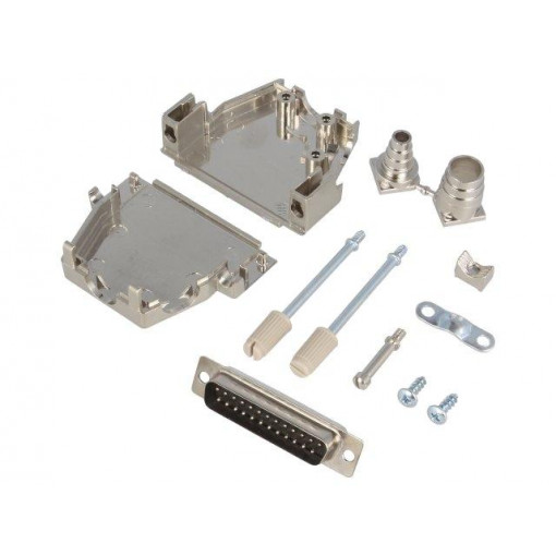 DSSK25-M-DBP-K; D-Sub; PIN: 25; plug; male; soldering; for cable; black; ENCITECH