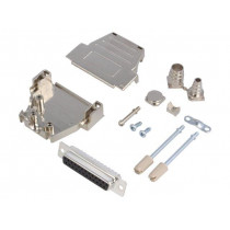 DSSK25-M-DBS-K; D-Sub; PIN: 25; plug; female; soldering; for cable; black; ENCITECH