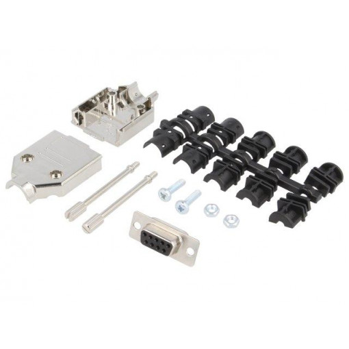 6355-0030-11; D-Sub; PIN: 9; plug; female; soldering; for cable; black; ENCITECH