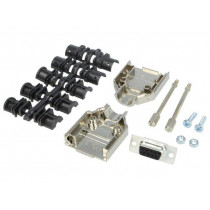 6355-0031-11; D-Sub; PIN: 9; plug; female; soldering; for cable; black; ENCITECH