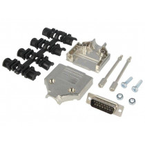 6355-0030-02; D-Sub; PIN: 15; plug; male; soldering; for cable; black; ENCITECH