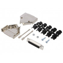 6355-0030-13; D-Sub; PIN: 25; plug; female; soldering; for cable; black; ENCITECH