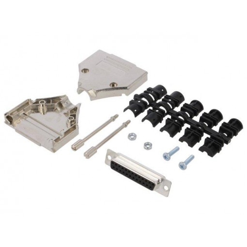 6355-0030-13; D-Sub; PIN: 25; plug; female; soldering; for cable; black; ENCITECH