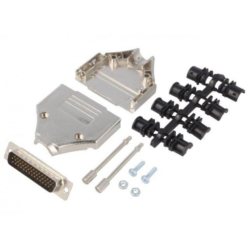 6355-0056-03; D-Sub HD; PIN: 44; plug; male; soldering; for cable; black; ENCITECH