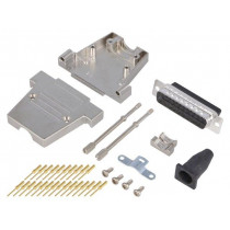 6355-0069-03; D-Sub; PIN: 25; plug; male; straight; soldering; for cable; black; ENCITECH