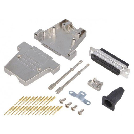 6355-0069-03; D-Sub; PIN: 25; plug; male; straight; soldering; for cable; black; ENCITECH