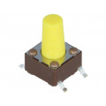 DTSM-65Y-V-B; Microswitch TACT; SPST-NO; Pos: 2; 0.05A/12VDC; SMT; none; 5.2N; DIPTRONICS