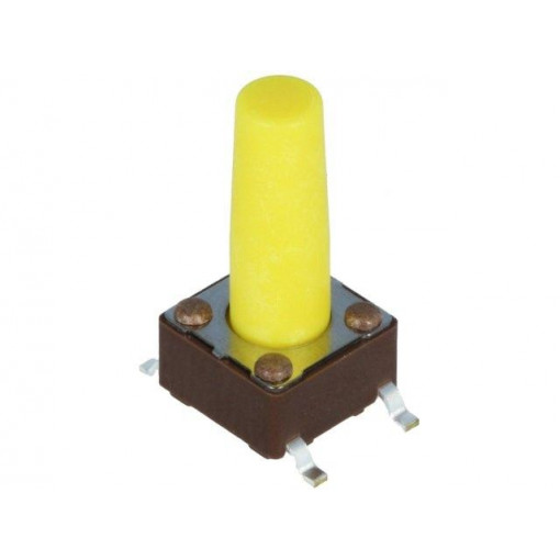 DTSM-66Y-V-B; Microswitch TACT; SPST-NO; Pos: 2; 0.05A/12VDC; SMT; none; 5.2N; DIPTRONICS