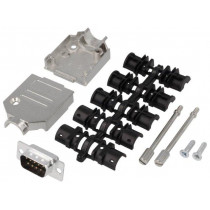 DTZK09-DBP-K; D-Sub; PIN: 9; plug; male; soldering; for cable; black; ENCITECH