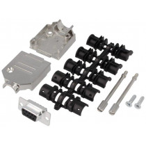 DTZK09-DBS-K; D-Sub; PIN: 9; plug; female; soldering; for cable; black; ENCITECH