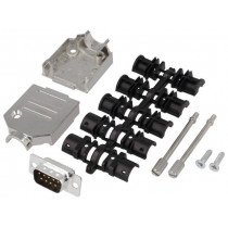 DTZK09-DMP-K; D-Sub; PIN: 9; plug; male; soldering; for cable; black; ENCITECH