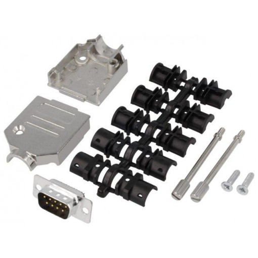 DTZK09-DMP-K; D-Sub; PIN: 9; plug; male; soldering; for cable; black; ENCITECH