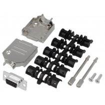 DTZK09-DMS-K; D-Sub; PIN: 9; plug; female; soldering; for cable; black; ENCITECH