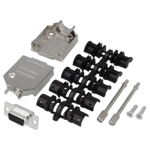 DTZK09-DMS-K; D-Sub; PIN: 9; plug; female; soldering; for cable; black; ENCITECH