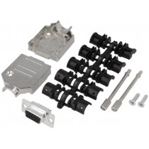 DTZK09-HDS-K; D-Sub HD; PIN: 15; plug; female; soldering; for cable; black; ENCITECH