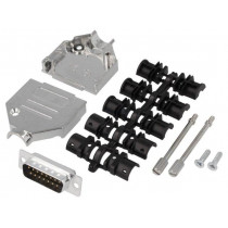 DTZK15-DBP-K; D-Sub; PIN: 15; plug; male; soldering; for cable; black; ENCITECH