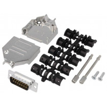 DTZK15-DMP-K; D-Sub; PIN: 15; plug; male; soldering; for cable; black; ENCITECH