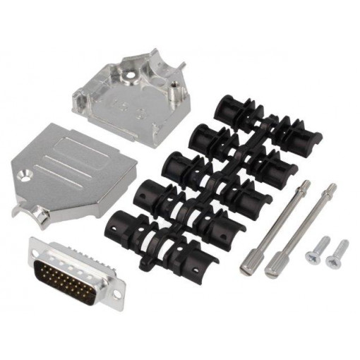 DTZK15-HDP-K; D-Sub HD; PIN: 26; plug; male; soldering; for cable; black; ENCITECH